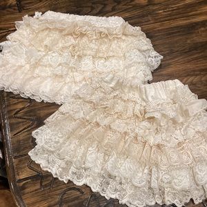 Vintage Laced Ruffled Flower Girl Skirts